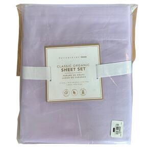 Pottery Barn Teen CLASSIC ORGANIC SHEET SET XL Twin Light Purple NWT Dorm